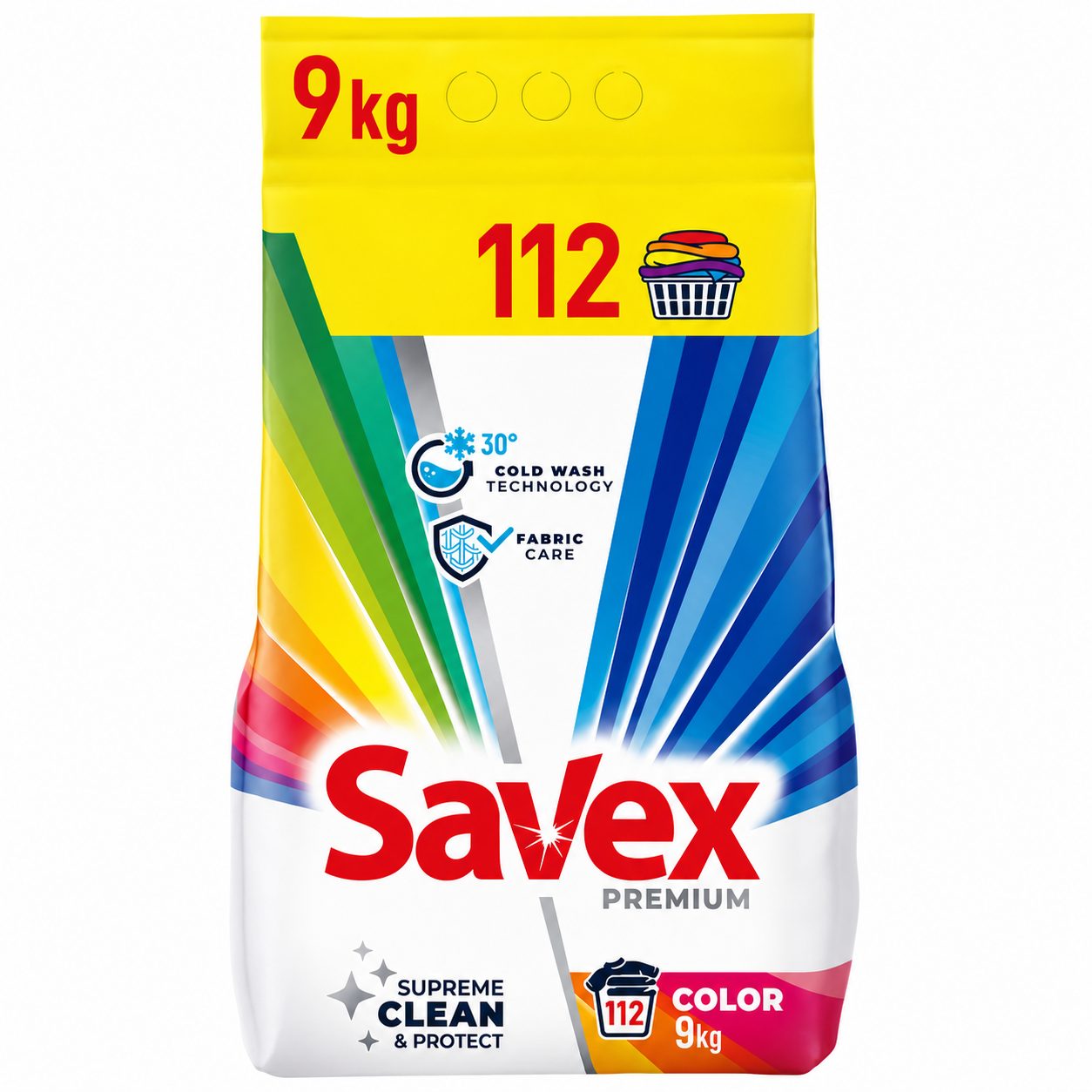Savex Detergent Automat 2 in 1 Color, Formula Curatare Profunda, Parfum Intens, 90 Spalari, 9 kg