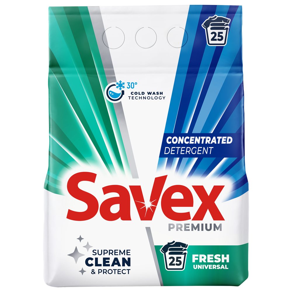 Savex, Detergent Automat Rufe, Formula 2in1 Fresh, Putere Mare De Curatare, 2 kg, 20 Spalari
