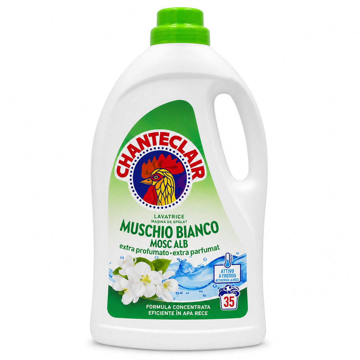 Chante Clair Detergent Lichid pentru Rufe, Formula Igienizanta cu Bicarbonat, Eficient Impotriva Petelor, 35 Spalari, 1.575 L