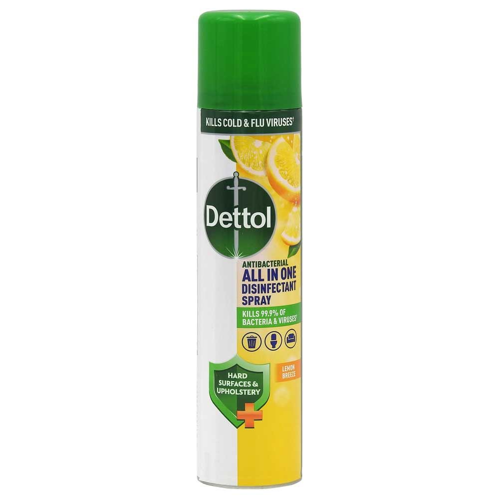 Dettol Spray Dezinfectant Multisuprafețe, Formulă Antibacteriană, Parfum de Lămâie, 300 ml