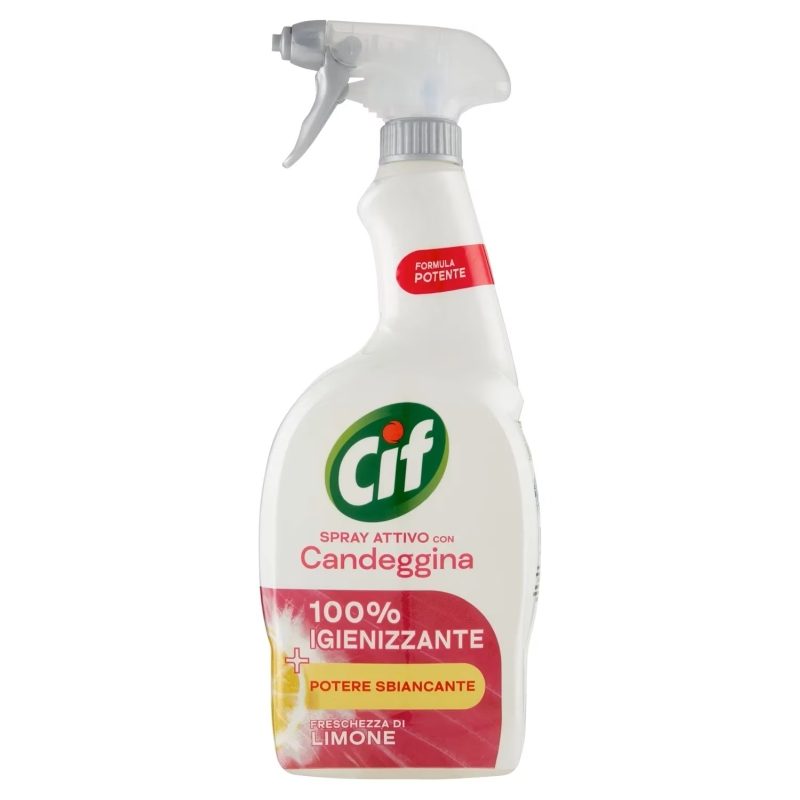 Cif Spray Curățare Universală, Soluție Dezinfectantă cu Înălbitor, Formula Ultra Rapidă, 650 ml