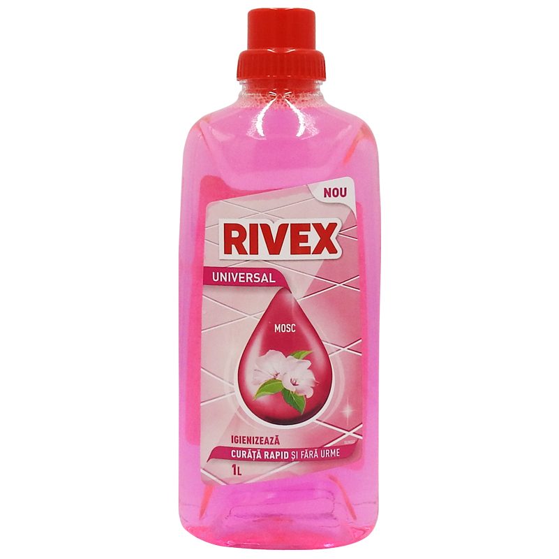 Rivex Detergent Universal De Suprafețe, Formulă Cu Parfum De Mosc, Soluție Curățare Pardoseli, 1 L