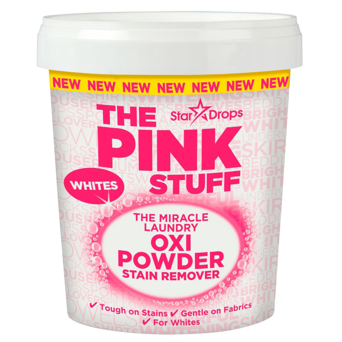 The Pink Stuff Pudră Antimurdărie pentru Rufe Albe, Agent de Înălbire și Îndepărtare Pete, Oxi Powder, 1 kg