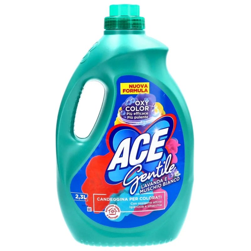 Ace Solutie Pentru Pete, Detergent Igienizant Rufe Colorate, Parfum Lavanda si Muschio Bianco, 2.3 L