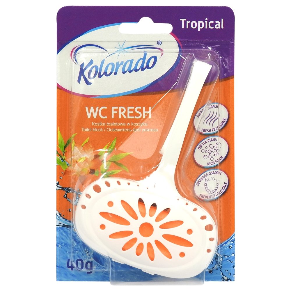 Odorizant WC Kolorado, Pastila Igienizanta cu Efect De Proaspat, Parfum Tropical, 40 g
