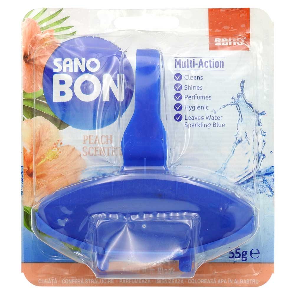 Sano Odorizant WC Solid cu Parfum de Piersica, Igienizeaza si Curata, 55 g