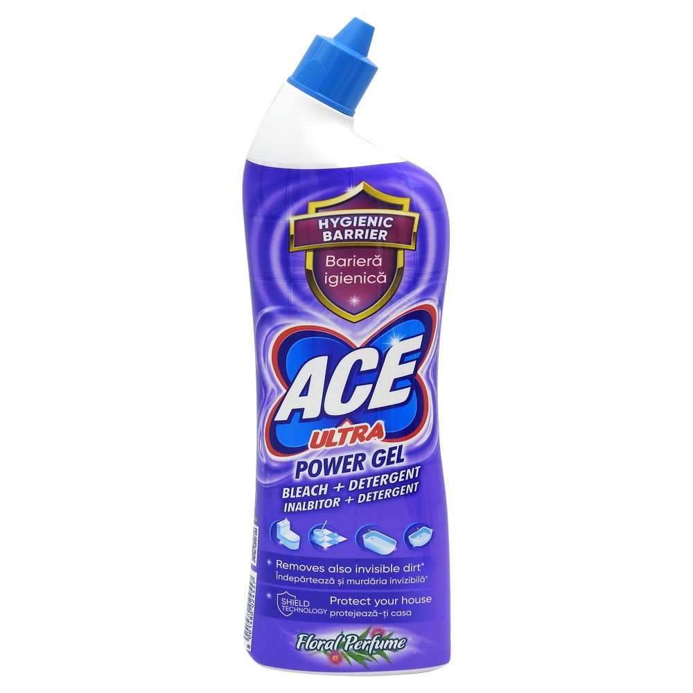 Ace Power Gel Dezinfectant Pentru Toaleta, Formula Eficienta Impotriva Calcarului, Parfum Floral, 750 ml