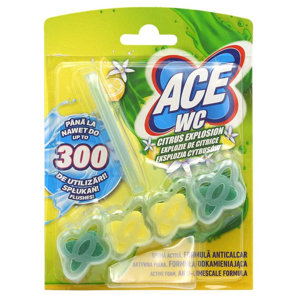 Ace Odorizant WC, Pastilă Igienizantă cu Acțiune Anticalcar, Parfum de Lămâie, 48 g