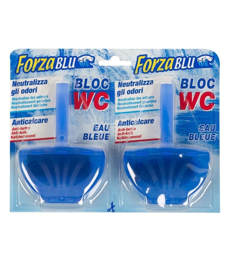 Odorizant WC Relevi Forzablu, Pastile Igienizante pentru Rezervor, Efect Albastru, 2 x 40 g