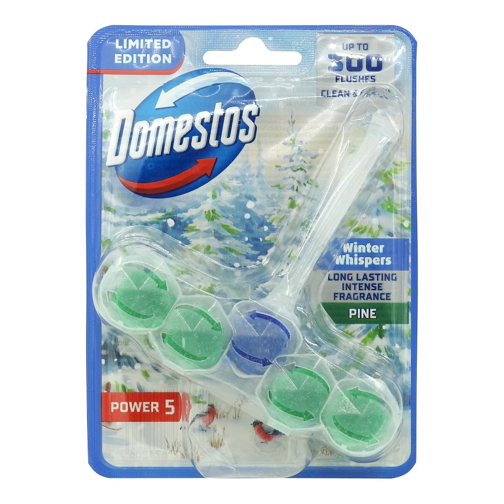 Domestos Power 5 Odorizant Pentru Toaletă, Efect de Igienizare și Prospețime, Parfum Pin, 50 g