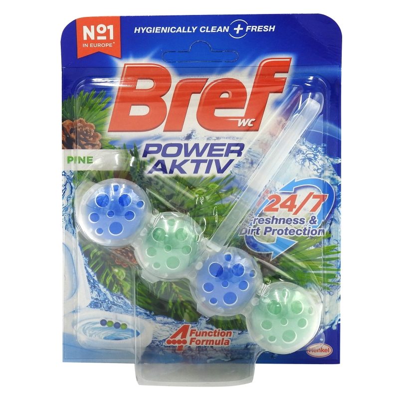 Bref Odorizant WC Power Aktiv, Bile Curățare și Igienizare, Parfum de Pin, 50 g
