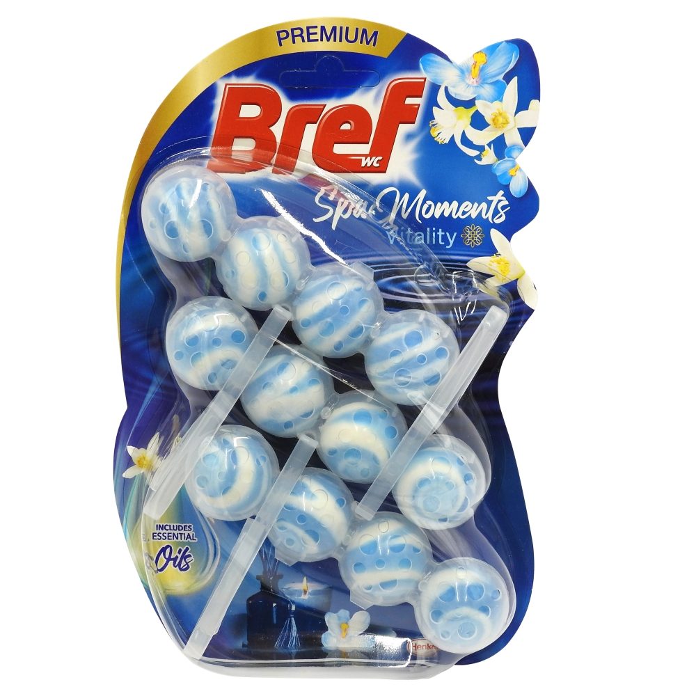 Bref Spa Moments Vitality, Odorizant Pentru Vasul De Toaleta, Tehnologie De Parfumare Intensa, Format Bile, Pachet 3 x 50 g