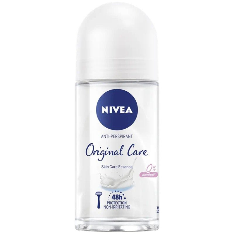 Nivea, Antiperspirant Roll-On Original Care, Protectie 48h, Hidratare Intensiva, Formula Fara Alcool, 50 ml