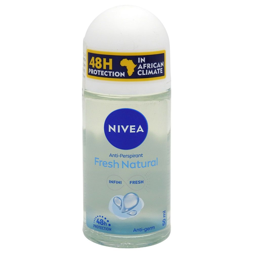 Nivea Fresh Natural, Antiperspirant Roll-On, Protecție 48h, Extracte Marine, 50 ml