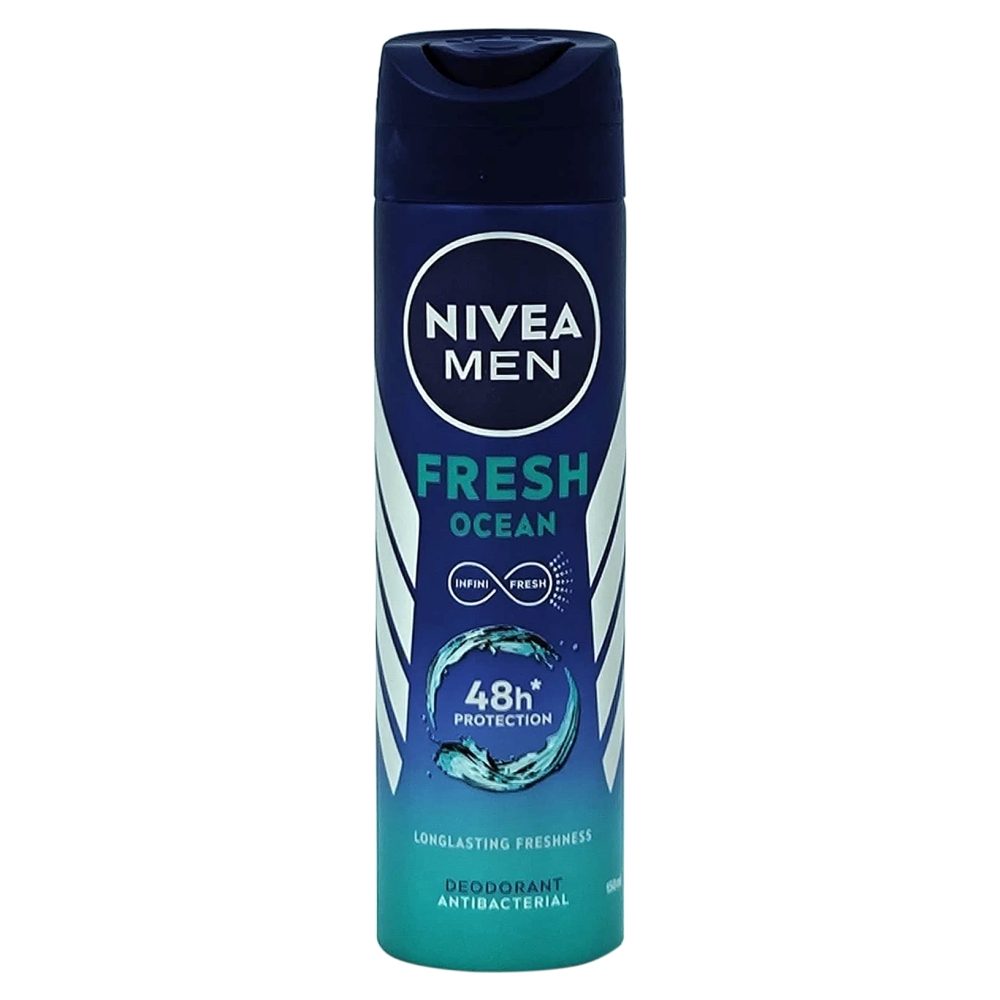 Nivea Men Fresh Ocean, Deodorant Antiperspirant Spray, Protectie 48h, Senzatie de Proaspetine Marina, 150 ml