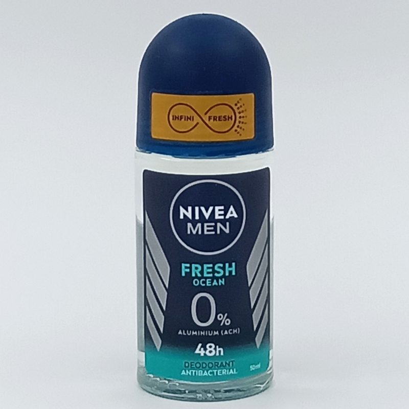 Nivea Men Fresh Ocean, Antiperspirant Roll-On, Protectie Proaspata, Parfum Marin, 50 ml