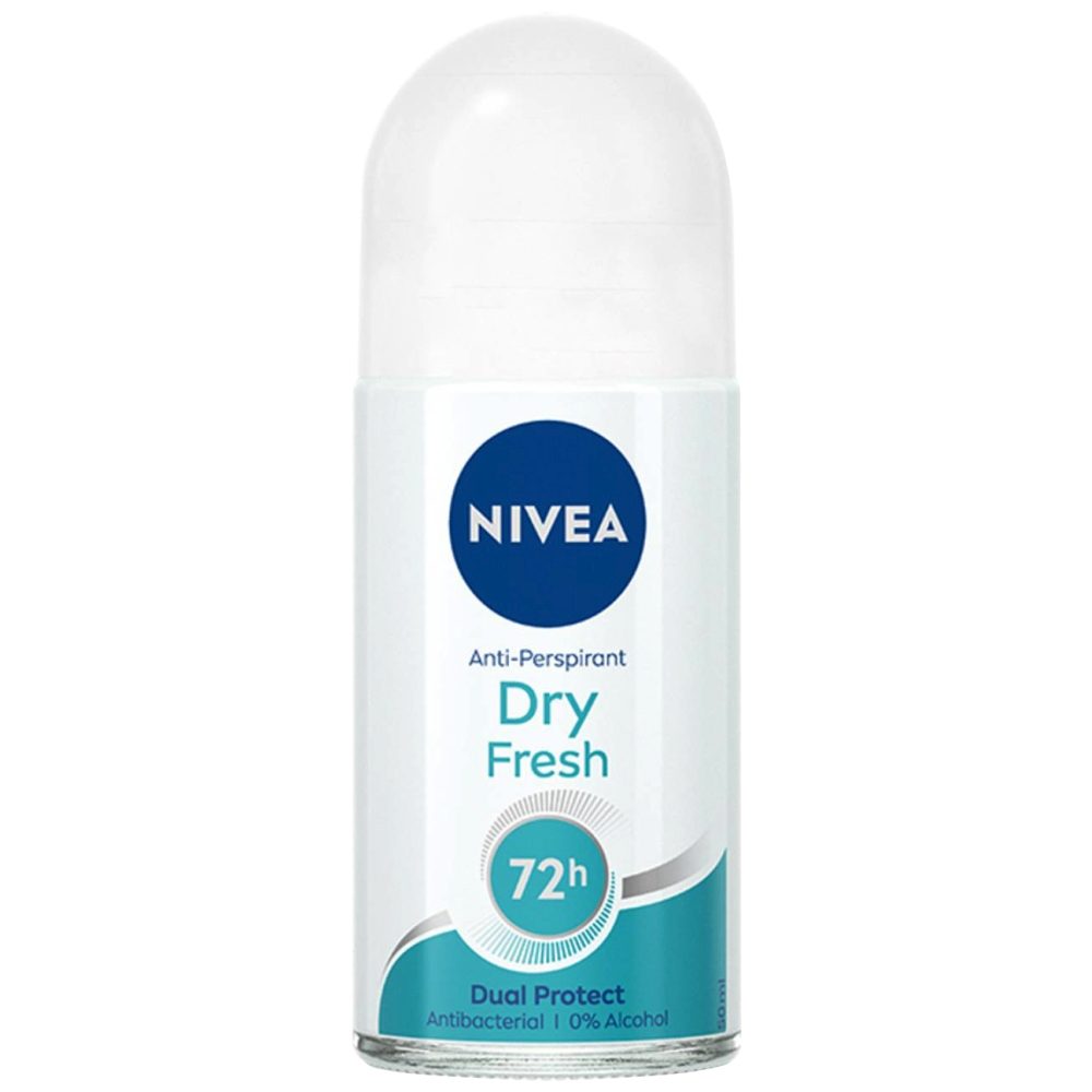 Nivea Antiperspirant Roll-On Dry Fresh, Protecție 48 Ore, Formulă cu uscare rapidă, 50 ml