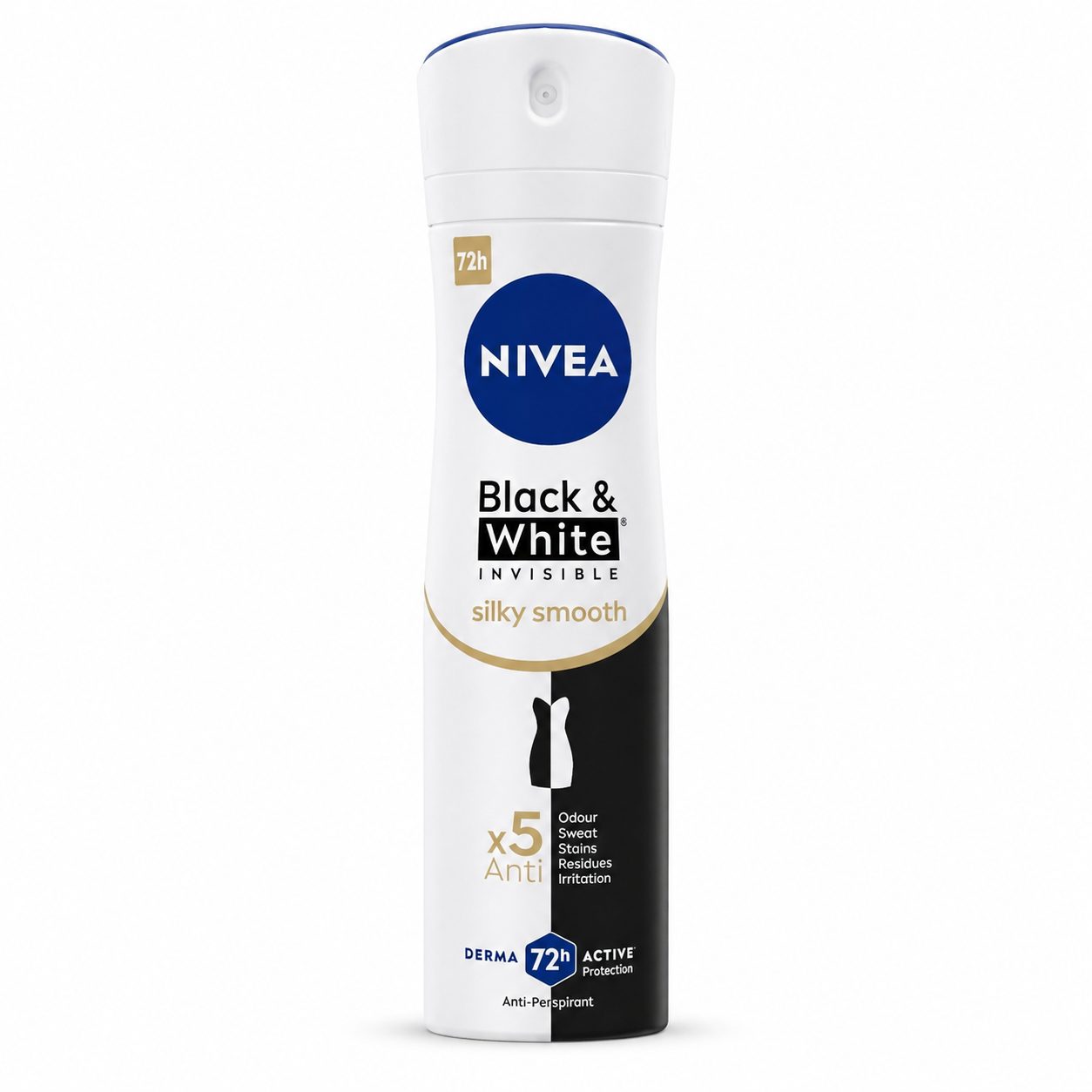 Antiperspirant Spray NiveA Invisible For Black & White Silky Smooth, Protectie 48 Ore, Ingrijire Dupa Epilare, Fara Alcool, 150 ml