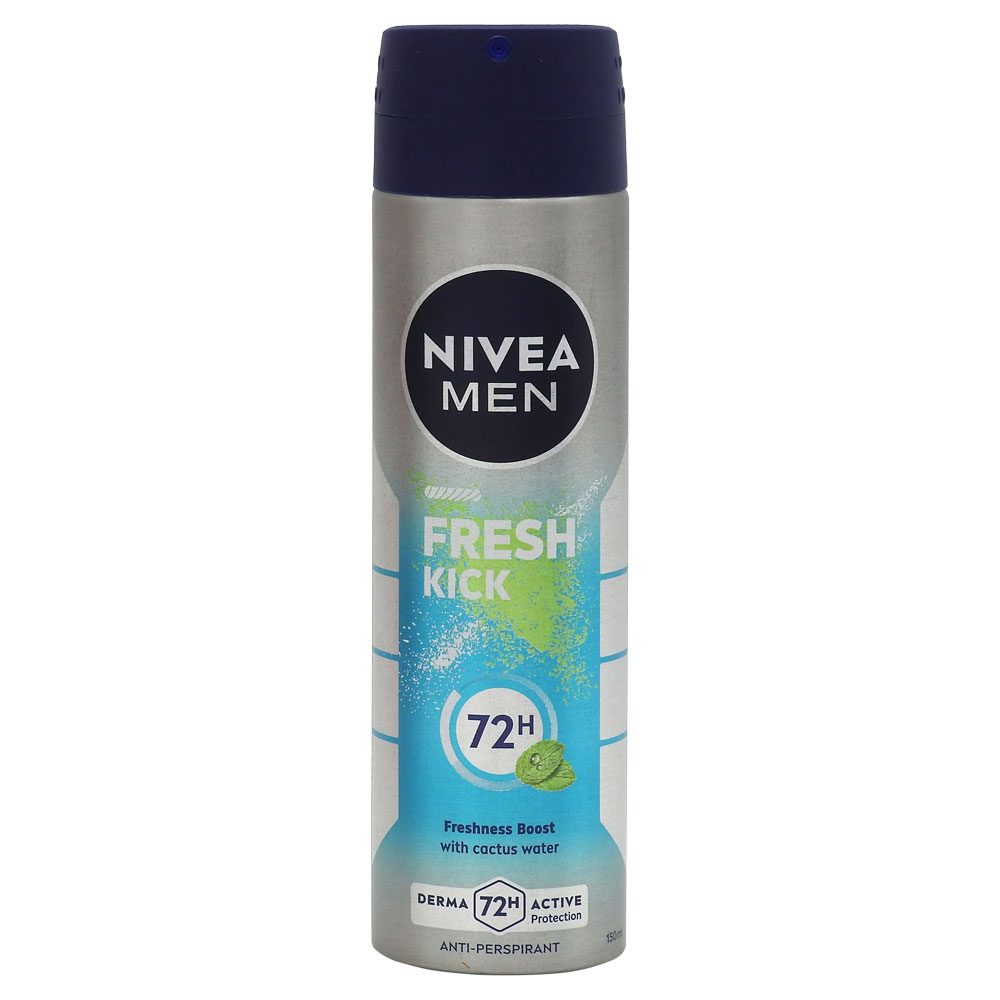 Nivea Men Fresh Kick, Deodorant Antiperspirant cu Apa de Cactus si Mentol, Protectie 48h, 150 ml