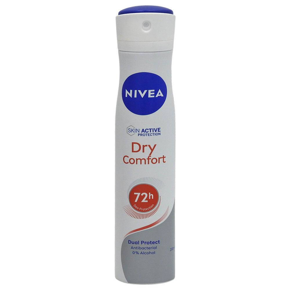 Nivea Antiperspirant Spray Dry Comfort, Protectie 48h Dual Active, Sistem DryPlus, 200 ml