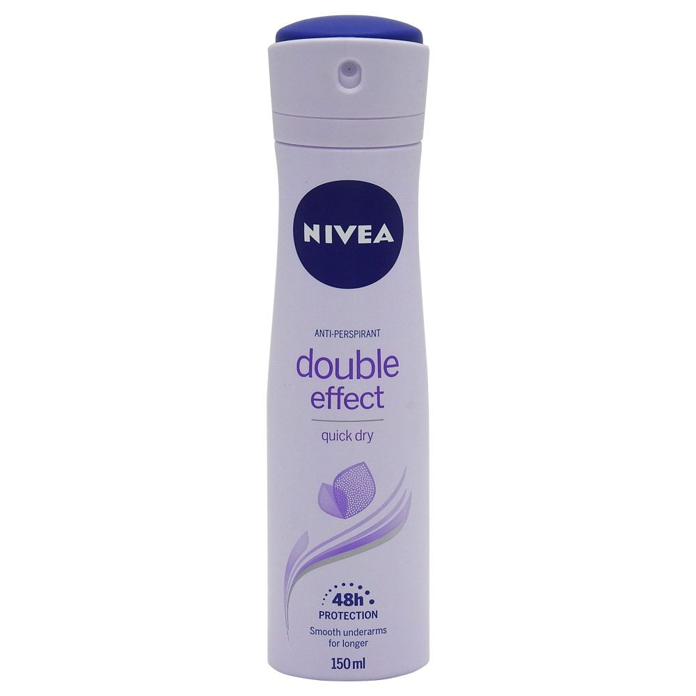 Nivea Double Effect, Antiperspirant Spray, Protectie 48h, Extract de Avocado pentru Piele Catifelata, 150 ml