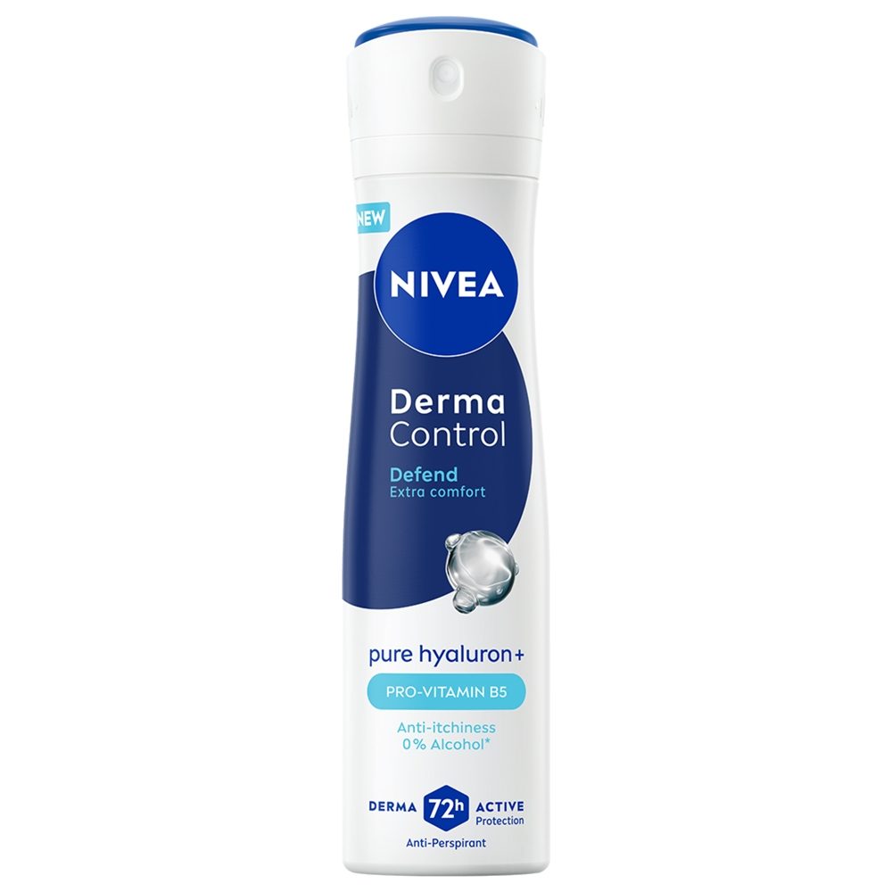 Antiperspirant Deodorant Spray Nivea Derma Control Defend, Protectie 96h, Ingrijire Piele Sensibila, 200 ml