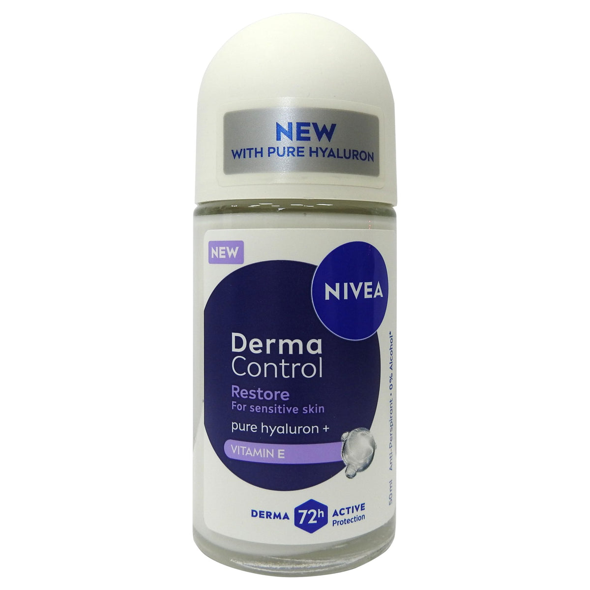 Nivea Derma Control Restore, Antiperspirant Roll-On, Protecție 96h, Formulă Hidratantă, 50 ml