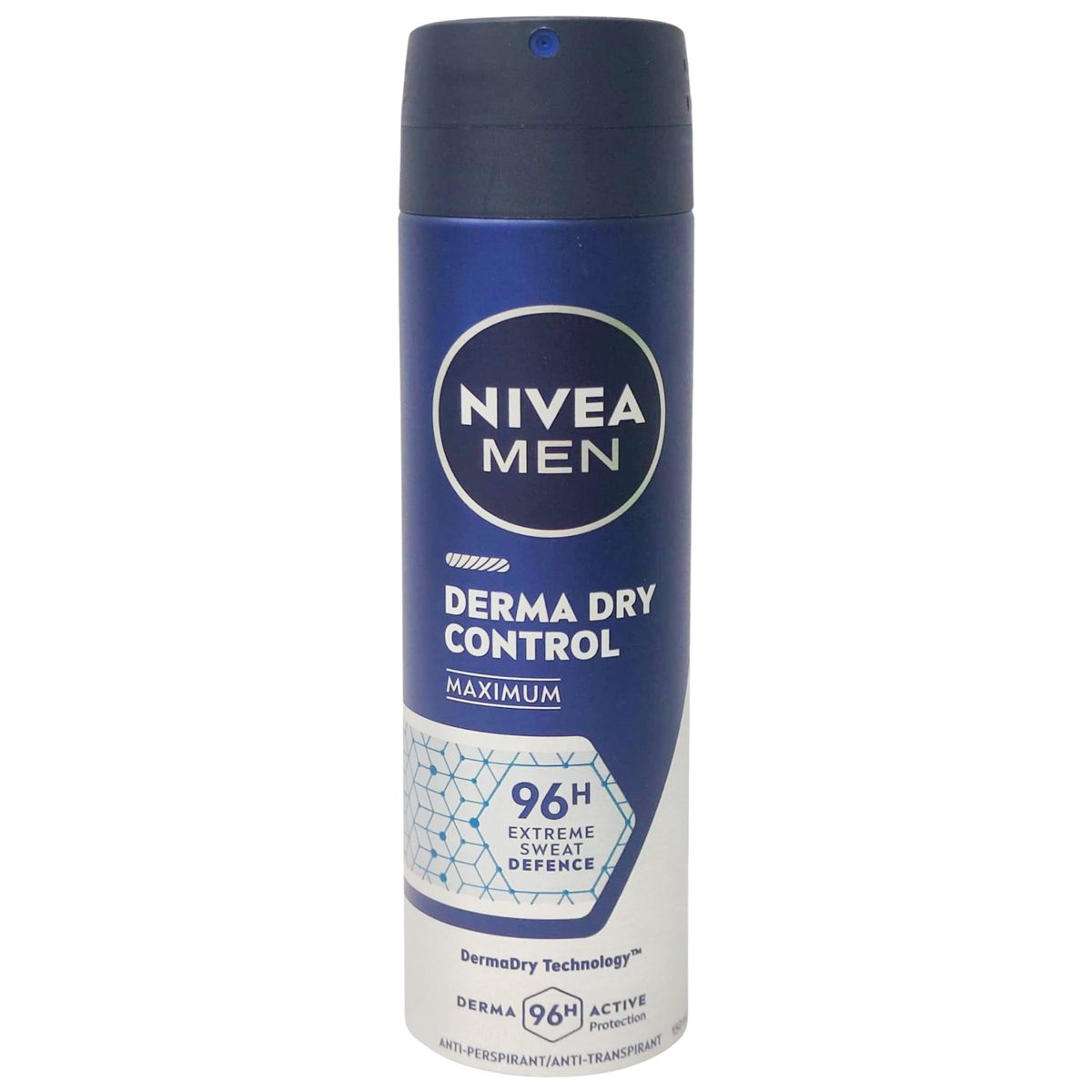 Nivea Men Derma Dry Control, Deodorant Antiperspirant Spray, Protectie 96h, Ingrijire Piele Sensibila, 150 ml