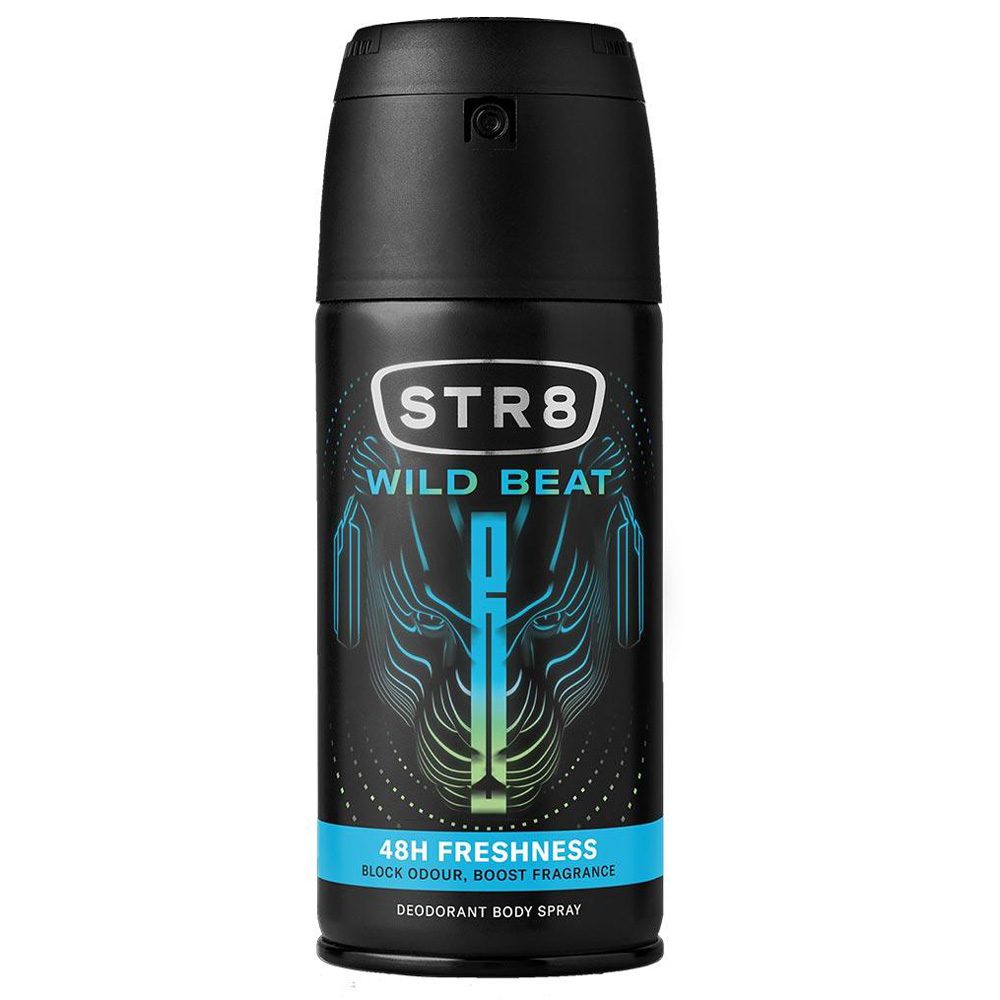 Deodorant Spray Barbati Str8 Wild Beat, Protectie 48h, Parfum Lemnos si Condimentat, 150 ml