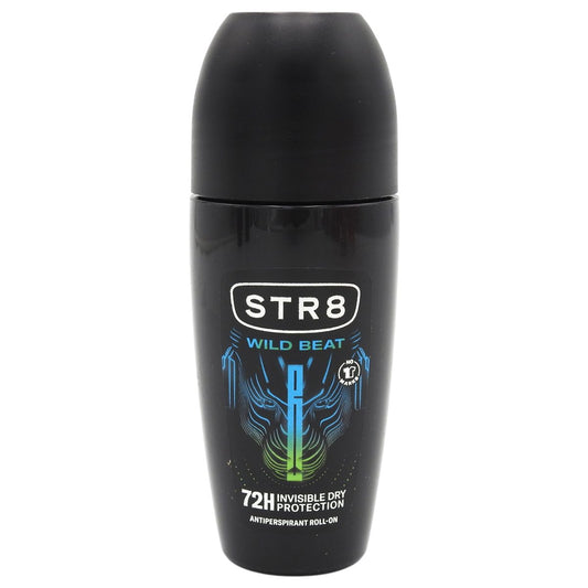 STR8 Deodorant Roll-On Wild Beat, Protectie de Lunga Durata fara Pete, Formula Energizanta pentru Barbati, 50 ml