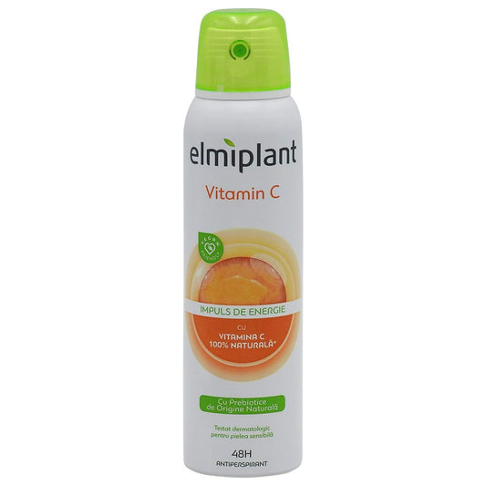 Elmiplant Deodorant Antiperspirant Spray, Vitamin C, Protectie 24 Ore, Revitalizant, 150 ml
