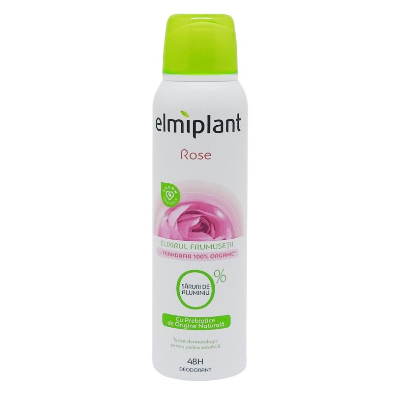 Elmiplant Deodorant Antiperspirant Rose Elixir, Protecție 24 Ore, Parfum de Trandafir, Format Spray, 150 ml