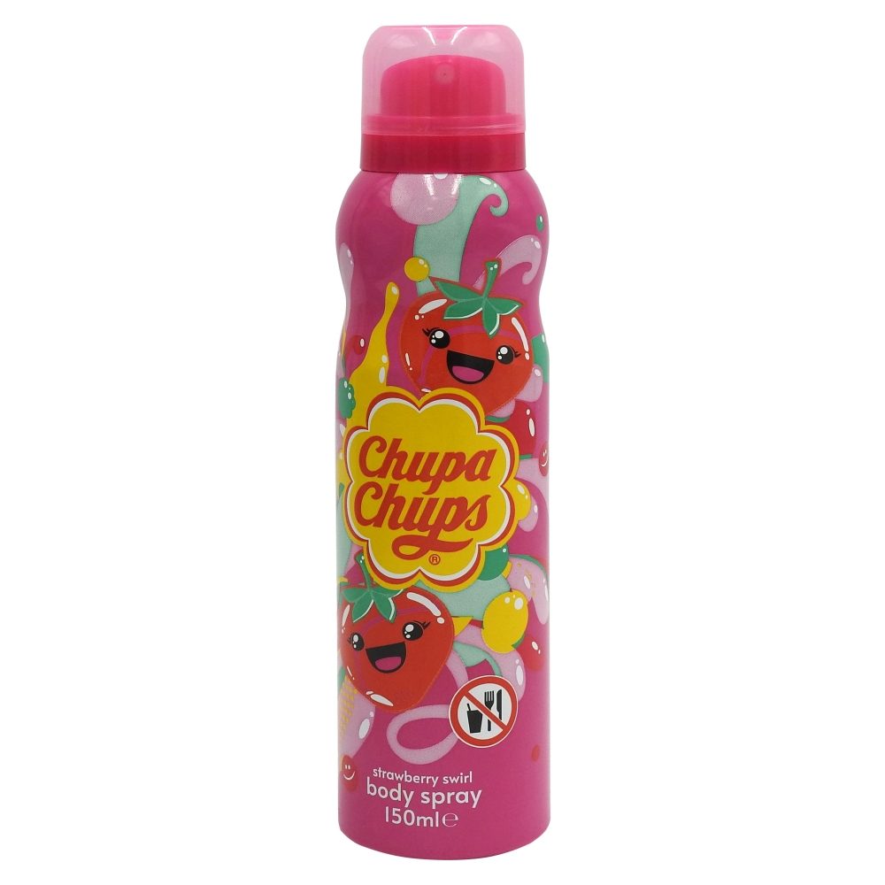 Chupa Chups Deodorant Spray Corp, Aroma Strawberry Swirl, Efect Proaspat, 150 ml