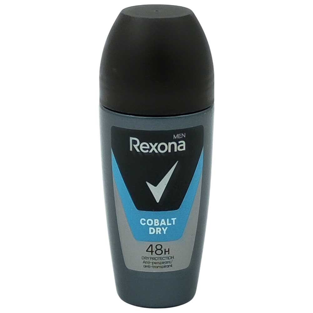 Rexona Men Cobalt Dry, Antiperspirant Roll-On Barbati, Protectie 48h, Tehnologie Motionsense, 50 ml