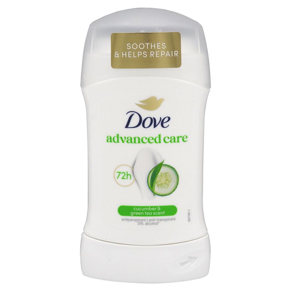 Dove Antiperspirant Stick Advanced Care Cucumber, Deodorant cu Aroma de Castravete si Ceai Verde, Protectie 48h, 50 ml