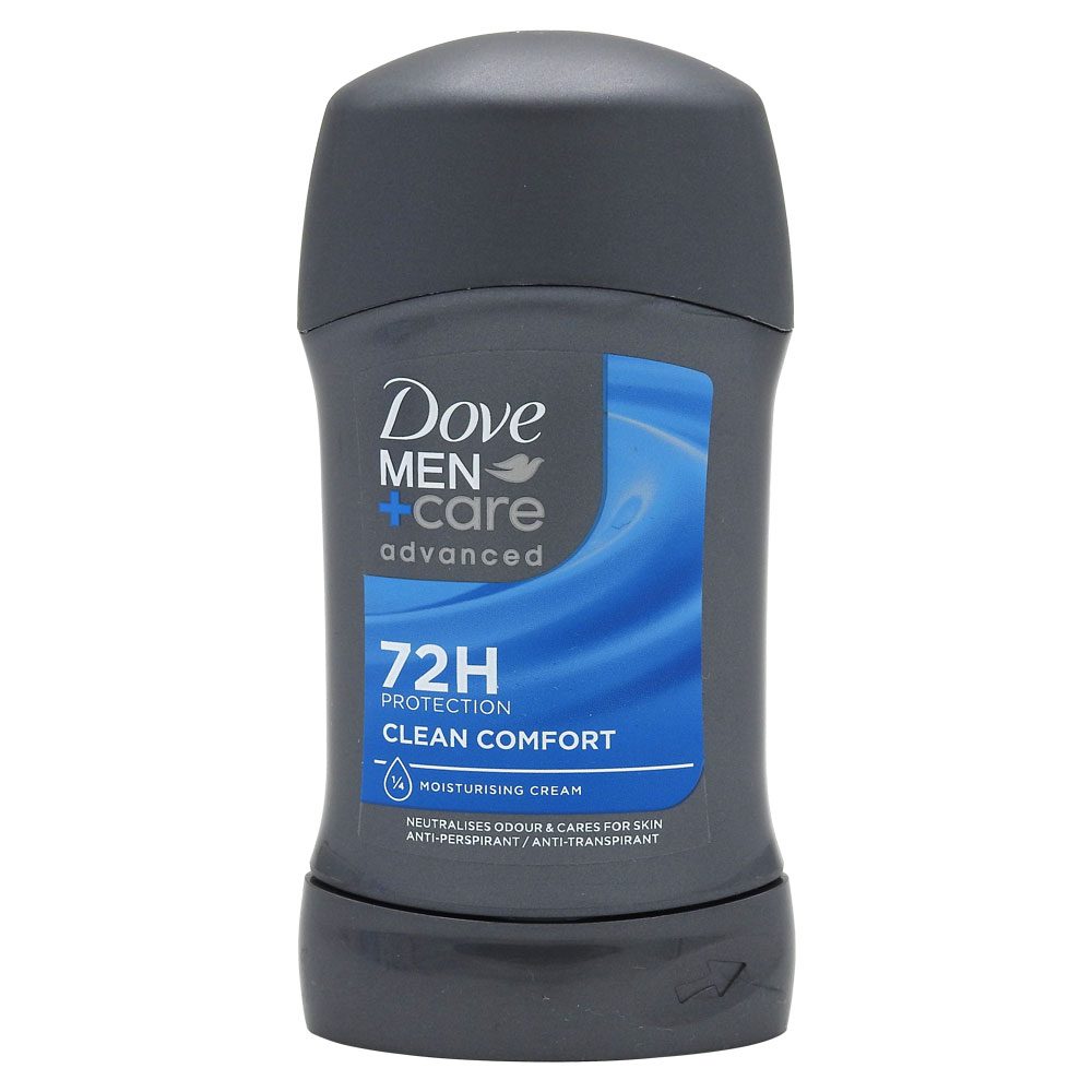 Dove Men+Care Advanced Care Clean Comfort, Deodorant Stick Antiperspirant, Tehnologie Triple Action, Protecție 72 Ore, 50 ml