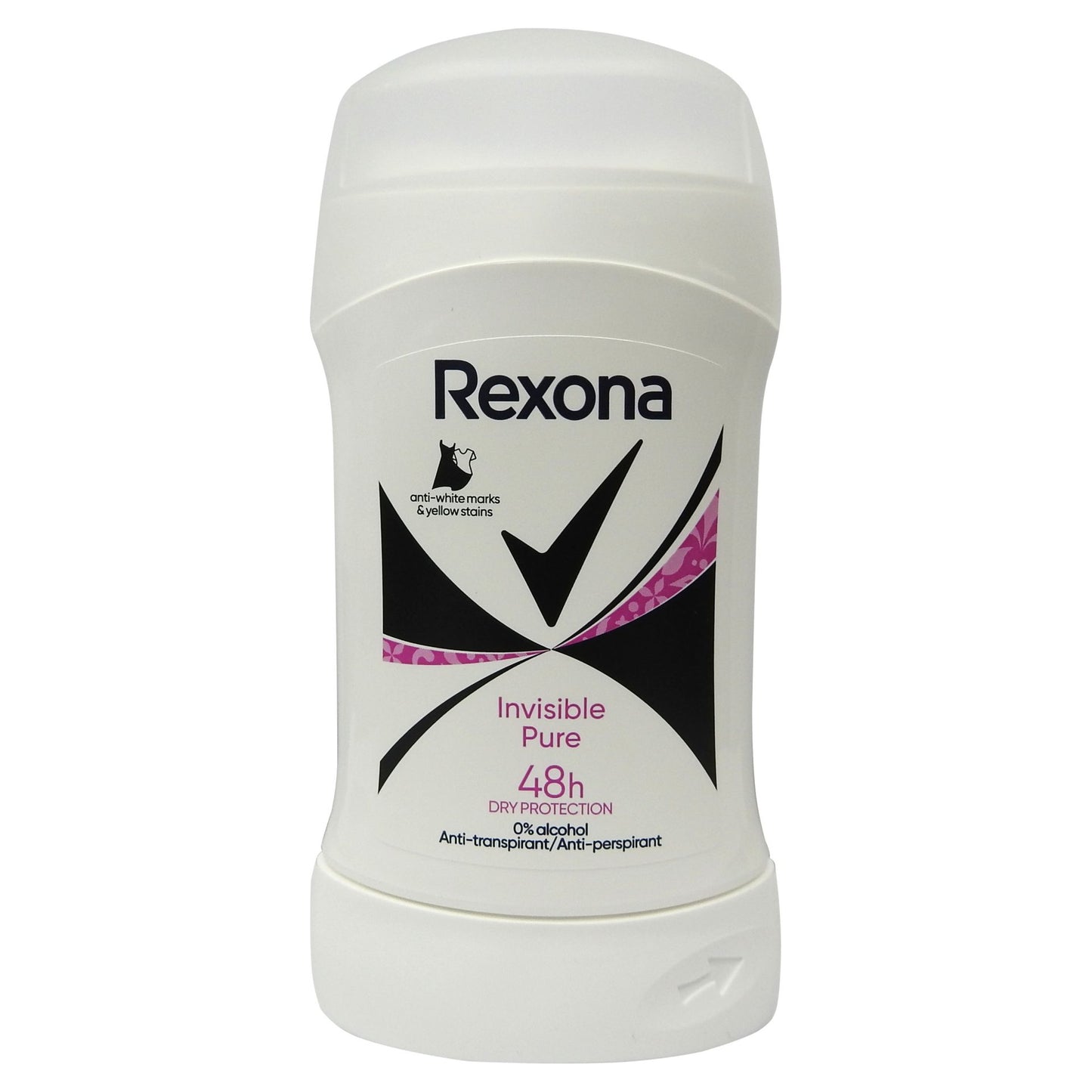 Rexona Antiperspirant Stick Invisible Pure, Protectie Impotriva Petelor Albe si Galbene, 50 ml