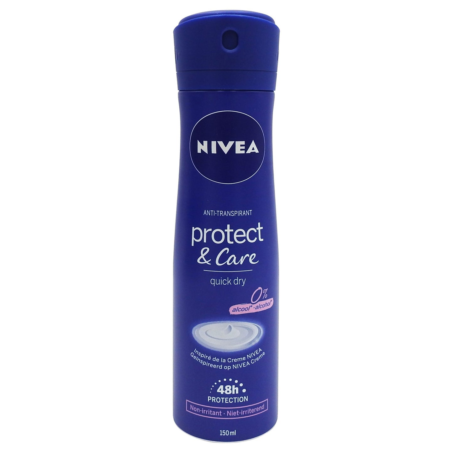 Nivea Antiperspirant Spray Protect & Care, Protectie 48h, Formula Fara Alcool, 150 ml