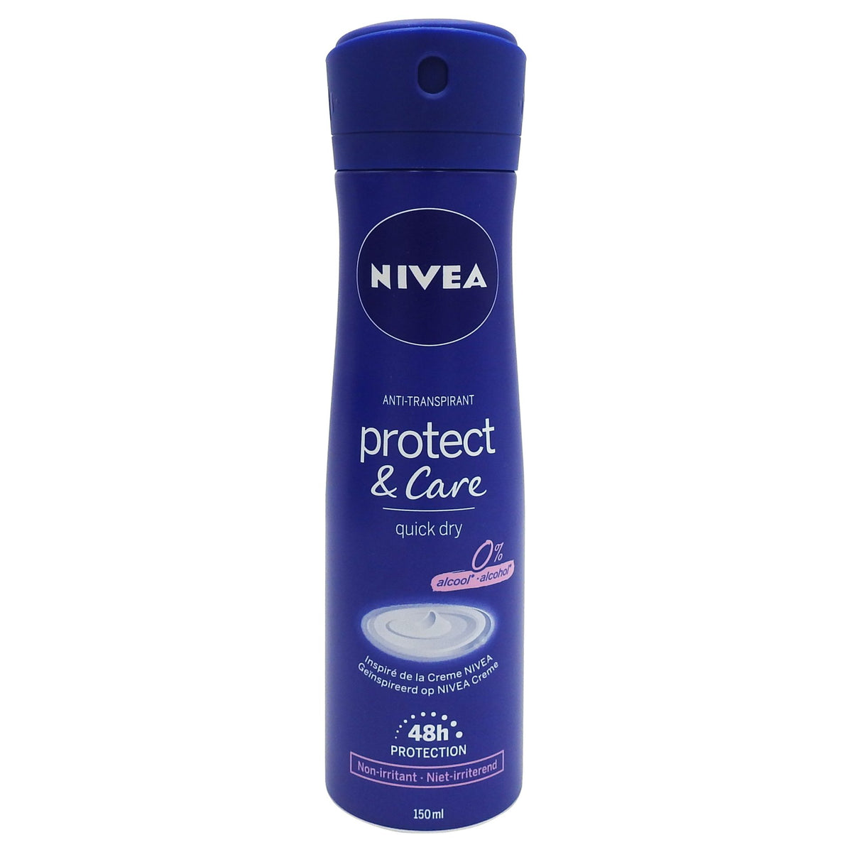 Nivea Antiperspirant Spray Protect & Care, Protectie 48h, Formula Fara Alcool, 150 ml