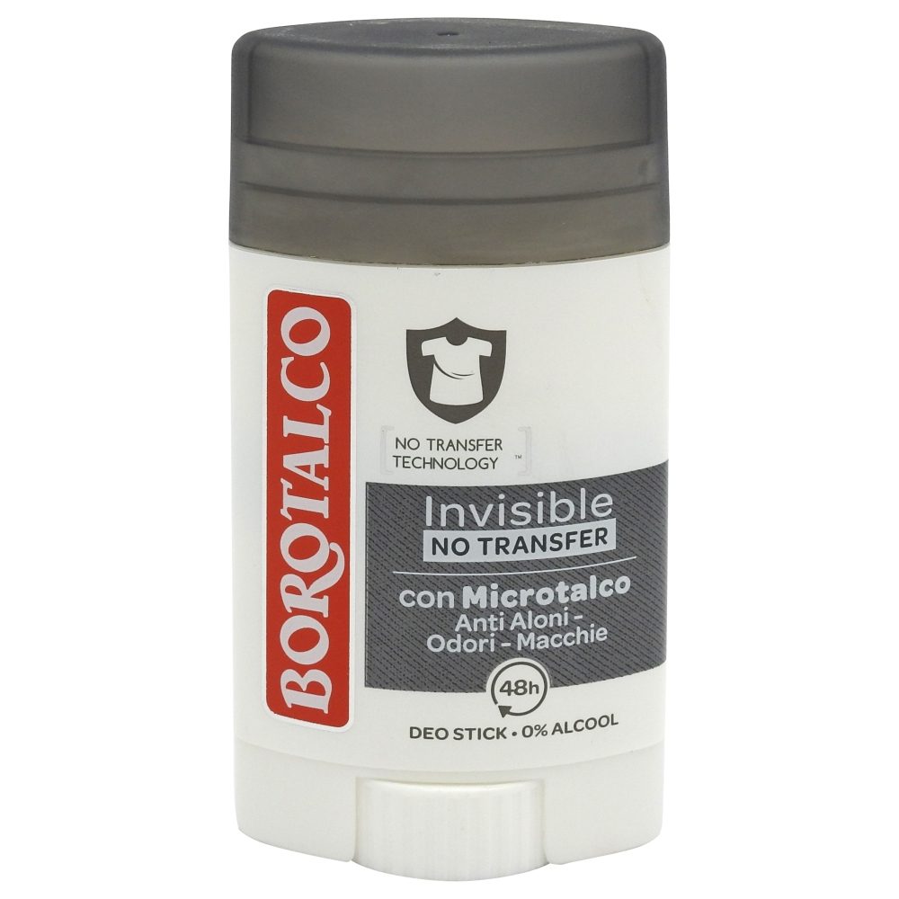 Borotalco Invisible, Antiperspirant Stick Pentru Protectie Impotriva Petelor, Formula Fara Alcool, 40 ml
