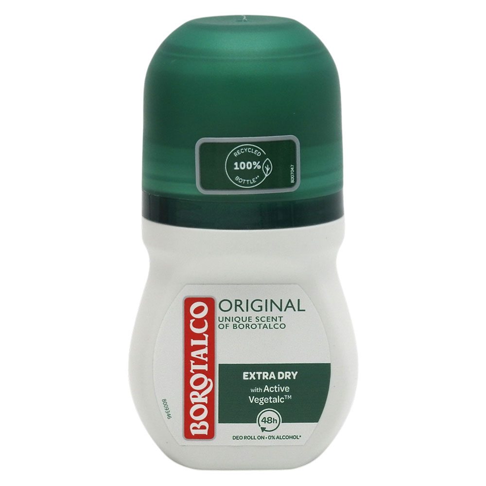 Deodorant Roll-On Borotalco Original, Protectie 48H, Tehnologie cu Microtalc, Fara Alcool, 50 ml