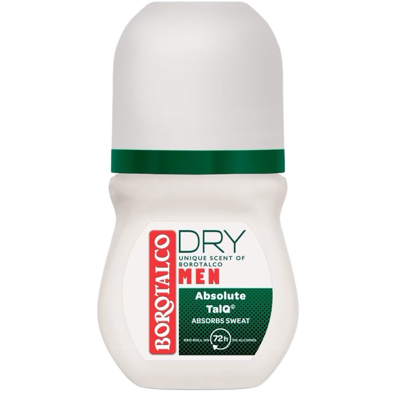 Deodorant Roll On Borotalco Men Dry Original, Protectie Antitranspirantă 48h, Absorbție Eficetivă, Parfum Masculin, 50 ml