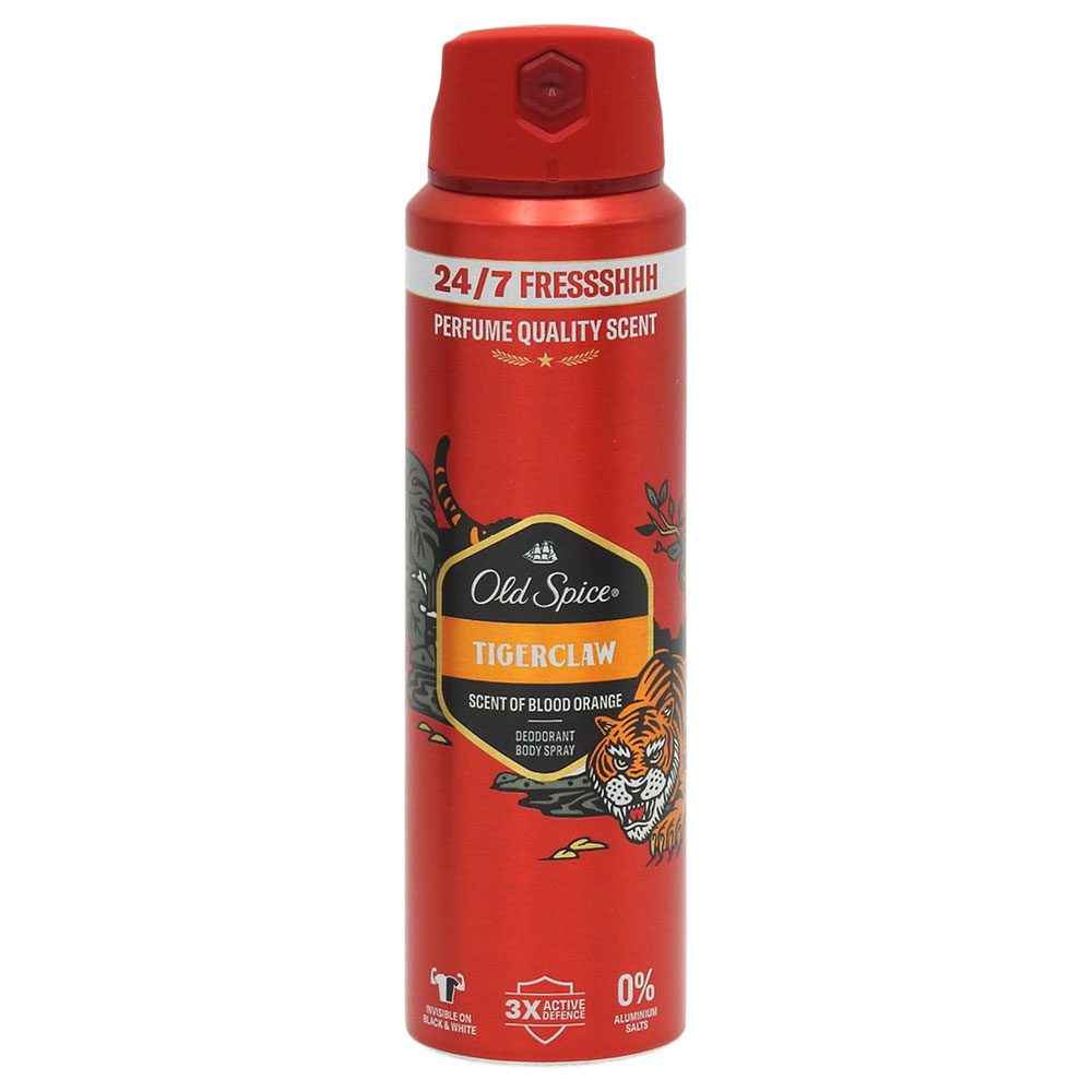 Deodorant Spray Old Spice Tigerclaw, Protectie Impotriva Mirosurilor Neplacute, Senzatie de Prospetime, 150 ml