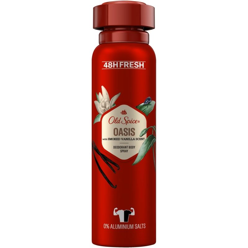 Deodorant Spray Old Spice Oasis, Parfum de Vanilie și Note Fructate, Protecție Împotriva Mirosurilor Neplăcute, 150 ml