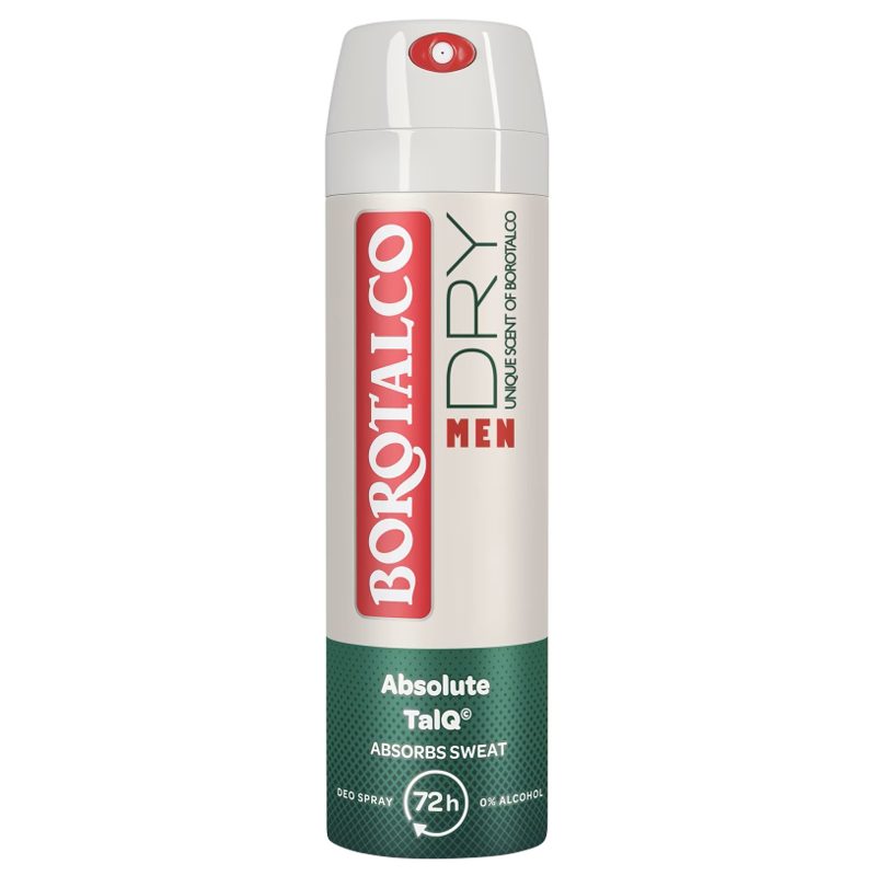 Borotalco Men Original, Deodorant Antiperspirant cu Pudră de Talc, Protecție 48h, Fără Alcool, 150 ml