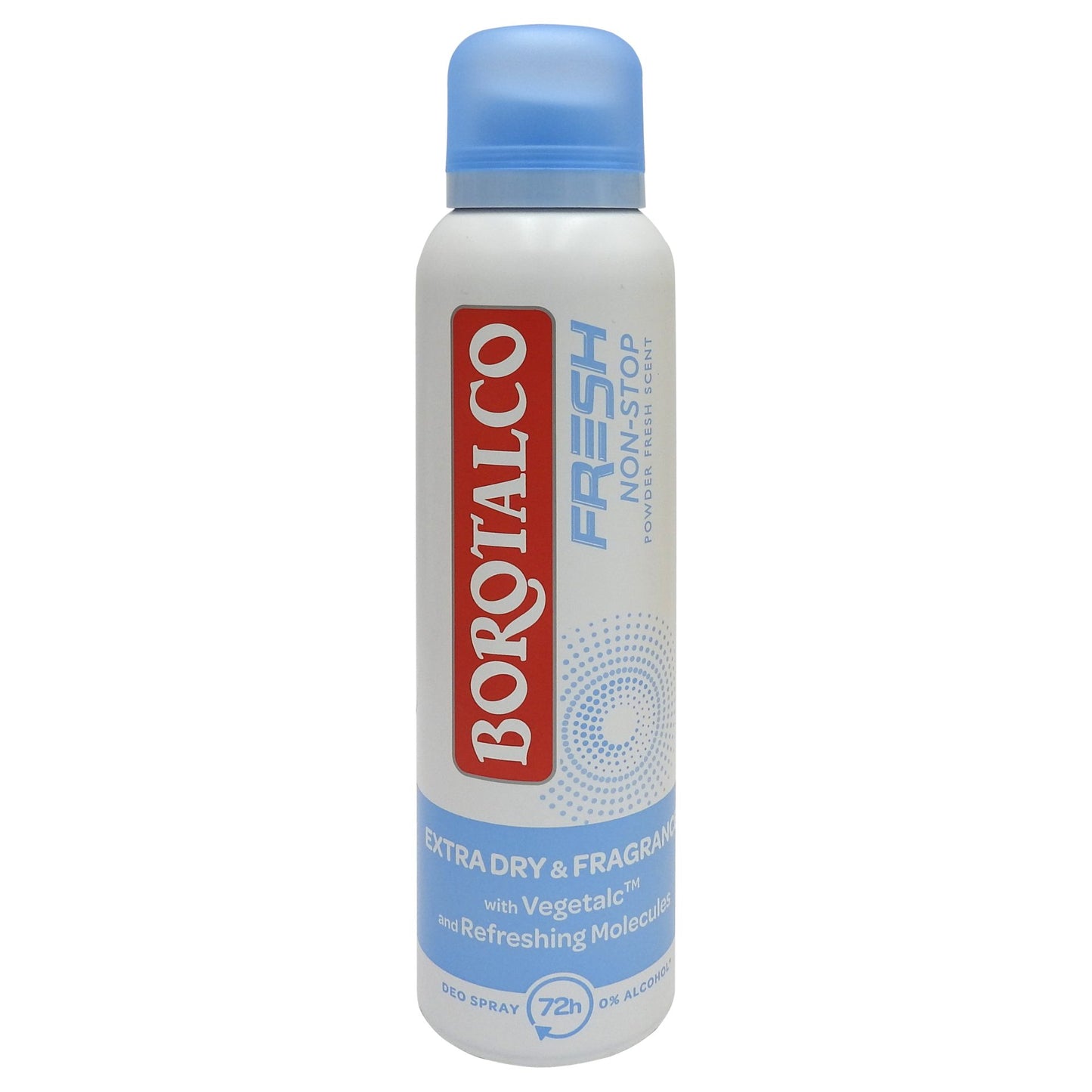 Deodorant Antiperspirant Spray Borotalco Fresh, Protectie Non Stop 48h, Parfum Fresh cu Note de Talc, Fara Alcool, 150 ml