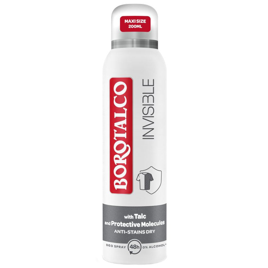 Antiperspirant Deodorant Borotalco Invisible, Protecție Împotriva Petelor, Spray, 200 ml