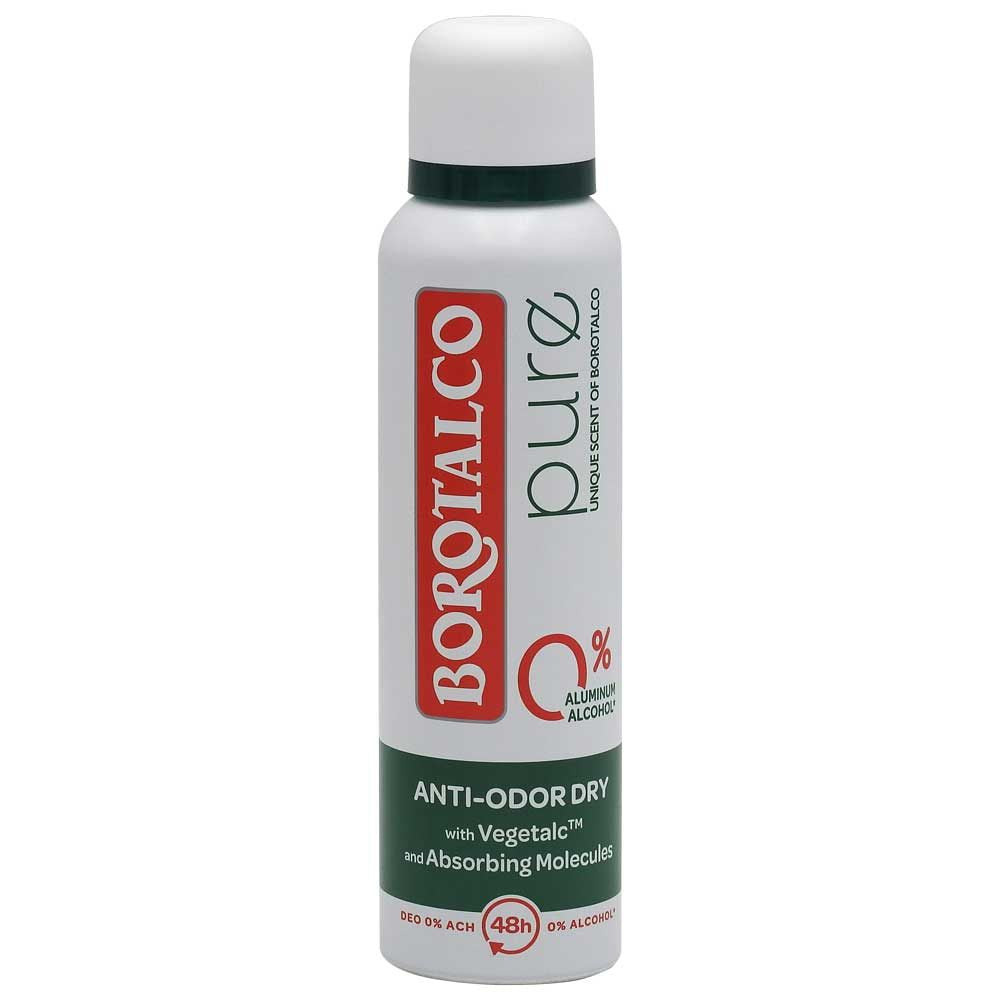 Deodorant Antiperspirant Borotalco Pure, Tehnologie Microtalc, Senzatie de Prospetime Originala, 150 ml