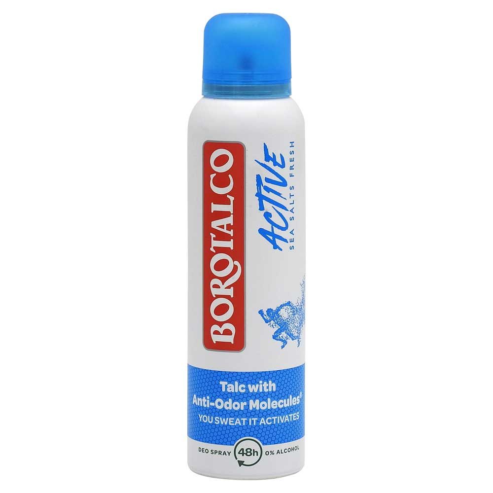 Deodorant Antiperspirant Borotalco Active, Protectie Activa cu Tehnologie Odor-Converter, Microtalc, Spray, 150 ml
