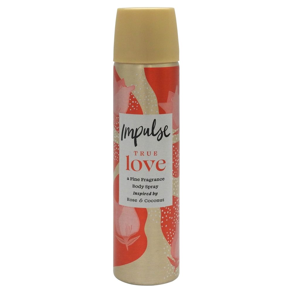 Impulse True Love, Deodorant Parfum Spray pentru Femei, Note Florale și Fructate, 75 ml